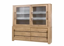 Vitrinekast Otto 230cm - decor - scarlet eik- Vitrinekasten|Vitrinekasten