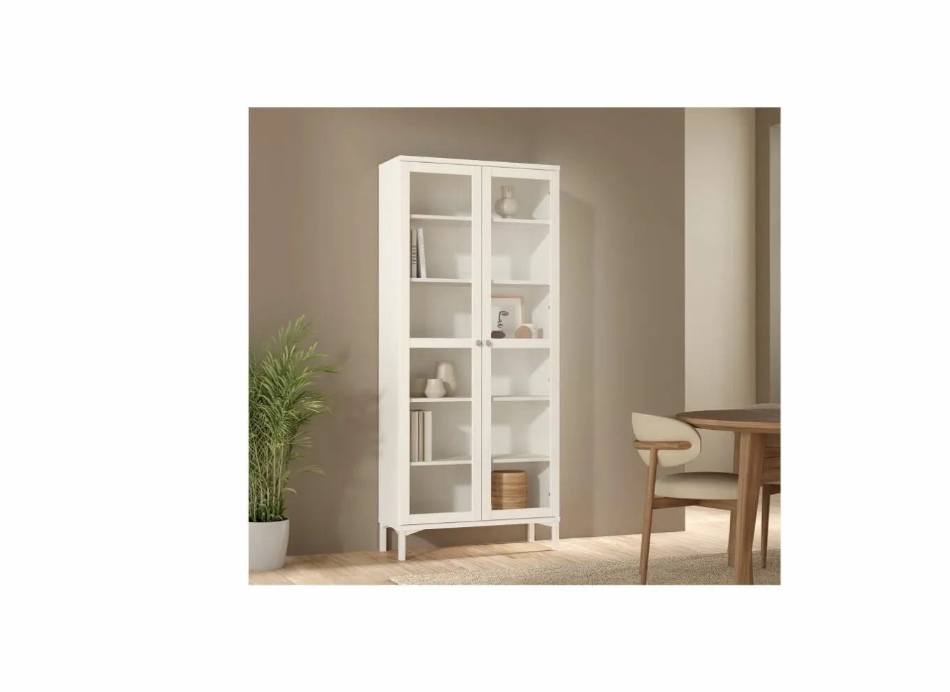 Vitrinekasten|Vitrinekasten|Vitrinekast Roma 89cm - decor - wit
