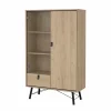 Vitrinekast Ry 102cm - decor - bruin & zwart- Vitrinekasten|Vitrinekasten