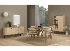 Vitrinekast Ry 102cm - decor - bruin & zwart- Vitrinekasten|Vitrinekasten