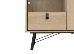 Vitrinekast Ry 102cm - decor - bruin & zwart- Vitrinekasten|Vitrinekasten