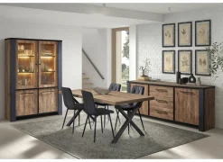 Vitrinekasten|Vitrinekasten|Vitrinekast Samuel 130cm - decor - denver eik & zwart