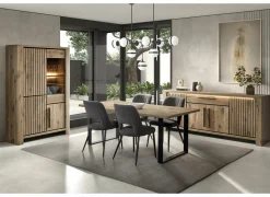 Vitrinekast Santos 120cm - decor - canyon oak- Vitrinekasten|Vitrinekasten