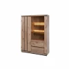 Vitrinekast Stefan 130cm - decor - canyon oak- Vitrinekasten|Vitrinekasten