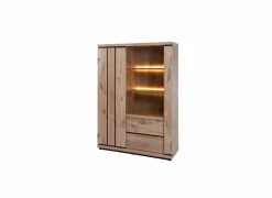 Vitrinekast Stefan 130cm - decor - canyon oak- Vitrinekasten|Vitrinekasten