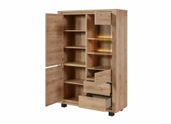 Vitrinekast Uri 128cm - decor - hudson oak- Vitrinekasten|Vitrinekasten