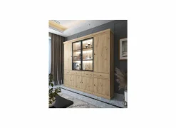 Vitrinekasten|Vitrinekasten|Vitrinekast Valencia 240cm - melamine - lichte eik