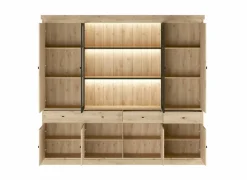 Vitrinekasten|Vitrinekasten|Vitrinekast Valencia 240cm - melamine - lichte eik