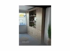 Vitrinekast Valencia 182cm - melamine - lichte eik- Vitrinekasten|Vitrinekasten