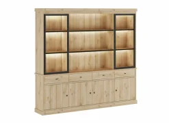 Vitrinekasten|Vitrinekasten|Vitrinekast Valencia 240cm - melamine - lichte eik