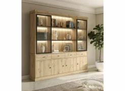 Vitrinekasten|Vitrinekasten|Vitrinekast Valencia 240cm - melamine - lichte eik