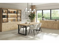 Vitrinekasten|Vitrinekasten|Vitrinekast Valencia 240cm - melamine - lichte eik