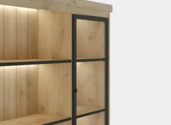 Vitrinekasten|Vitrinekasten|Vitrinekast Valencia 240cm - melamine - lichte eik