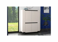 Vitrinekasten|Vitrinekasten|Vitrinekast Vodol 130cm - decor - zand & zwart