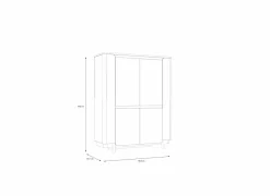 Vitrinekasten|Vitrinekasten|Vitrinekast Vodol 130cm - decor - zand & zwart