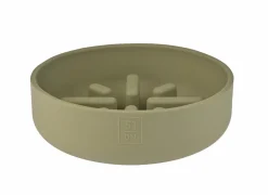 Voerbakken|Voerbak Sili Trage voederbak 1400ml - silicoon - kaki