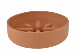 Voerbak Sili Trage voederbak 700ml - silicoon - terracotta- Voerbakken