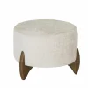 Voetenbank Arctic Ø51cm stof beige- Poefs & Voetenbankjes