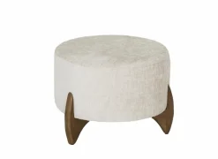 Voetenbank Arctic Ø51cm stof beige- Poefs & Voetenbankjes