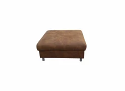 Voetenbank Jet 110x107x45cm - stof - cognac- Poefs & Voetenbankjes