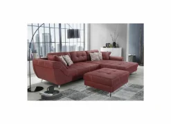 Voetenbank San Francisco 103x86cm stof rood- Poefs & Voetenbankjes