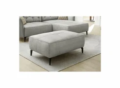 Voetenbank Saulo 114x81cm stof fluweel grijs- Poefs & Voetenbankjes