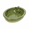 Vogelbad Kikker 30x23,5xH8cm - keramiek - groen- Tuindecoratie