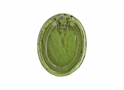 Vogelbad Kikker 30x23,5xH8cm - keramiek - groen- Tuindecoratie