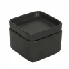 Bewaardozen|Voorraadpot Square Cup 10x10x5,5cm - keramiek - mat zwart