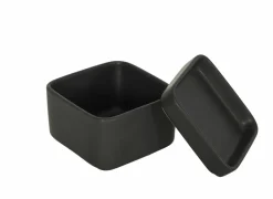 Bewaardozen|Voorraadpot Square Cup 10x10x5,5cm - keramiek - mat zwart