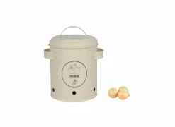 Bewaardozen|Voorraadpot voor ajuin metaal beige