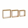 Wandcube 25x9x25cm - bamboe & FSC - naturel - set van 3- Rekken|Wandrekken