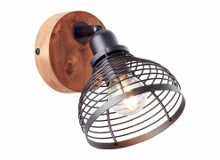 Brilliant Wandlamp|Wandlamp Avia zwart bruin 40W E14