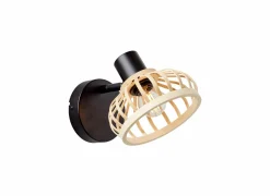 Brilliant Wandlamp|Wandlamp Norah zwart naturel 40W E27