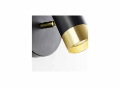 Brilliant Wandlamp|Wandlamp Vigolo 1x5W GU10 Ø12,5cm - metaal - zwart/goud