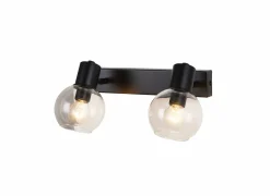 Wandlamp zwart 2x40W E14- Wandlamp