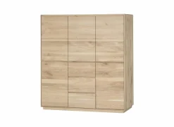 Wandmeubel Caviar 165cm - eik massief & decor - naturel- Barkasten|Wandmeubels