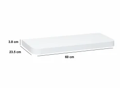 Wandplank Fixy 60x23,5x3,8cm - MDF - wit- Wandplanken|Wandplanken