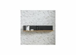 Wandplanken|Wandplanken|Wandplank Kaszimiro 160x22x30cm - decor - waterford eik & zwart