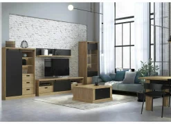 Wandplanken|Wandplanken|Wandplank Kaszimiro 160x22x30cm - decor - waterford eik & zwart