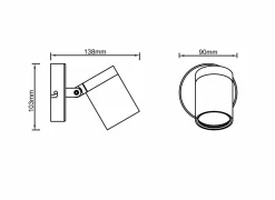 Brilliant Wandspot Alessia mat zwart 5W GU10- Wandspots