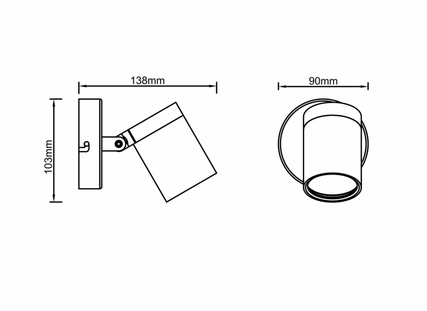 Brilliant Wandspot Alessia mat zwart 5W GU10- Wandspots