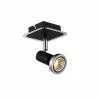 Wandspot chroom zwart 5W  GU10- Wandspots|Opbouwspots