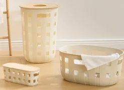 Wasmand Harmony 62x43x28cm - kunststof - ecru- Wasmanden