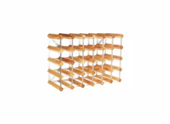 Wijnrekken|Wijnrekken|Wijnrek 61,5x23x42cm - metaal & hout massief - lichte eik