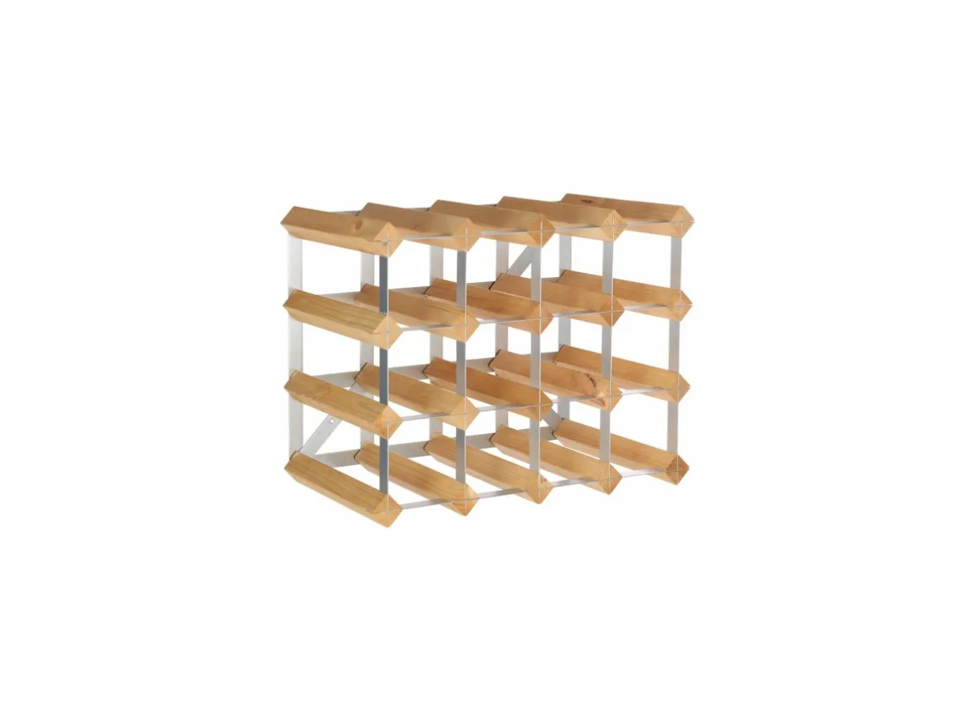 Wijnrekken|Wijnrekken|Wijnrek 42x23x32cm - metaal & hout massief - lichte eik