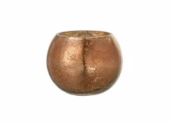 Kaars & Houder|Windlicht Bol Craquele effect H12cm - glas - brons