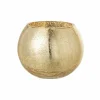 Kaars & Houder|Windlicht Bol craquele effect H12cm - glas - goud