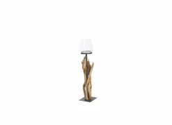 Windlicht Raisa H110cm - hout massief & glas - naturel- Herfstdecoratie|Kaars & Houder