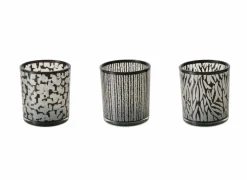 Windlicht Thato H12,5cm - glas - zwart- Kaars & Houder